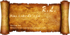 Rau Lukrécia névjegykártya